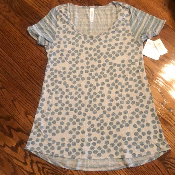 LuLaRoe Tops - Gray and Blue Lularoe Classic T Size XS NWT
